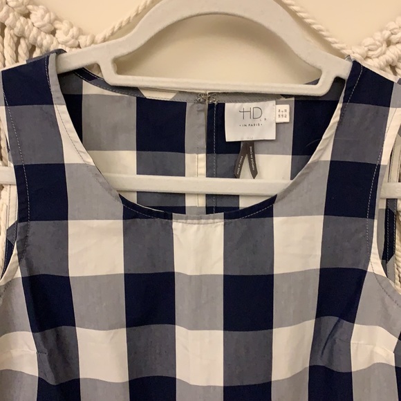 Anthropologie HD in Paris Navy Gingham Peplum - Picture 4 of 10